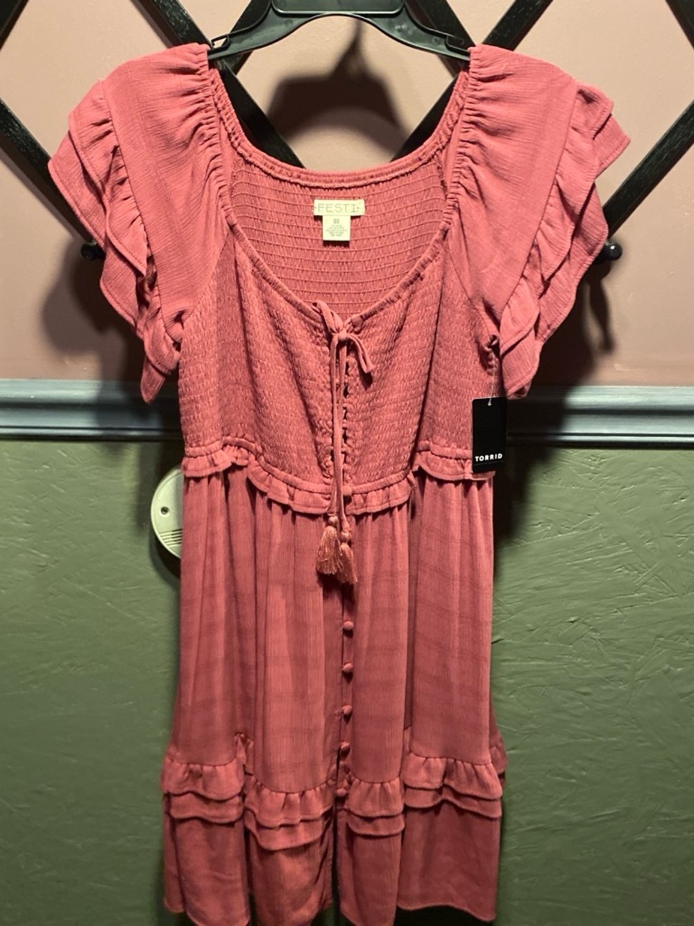 Nwt Torrid Festi Off-Shoulder Lace-Up Mini Dress
